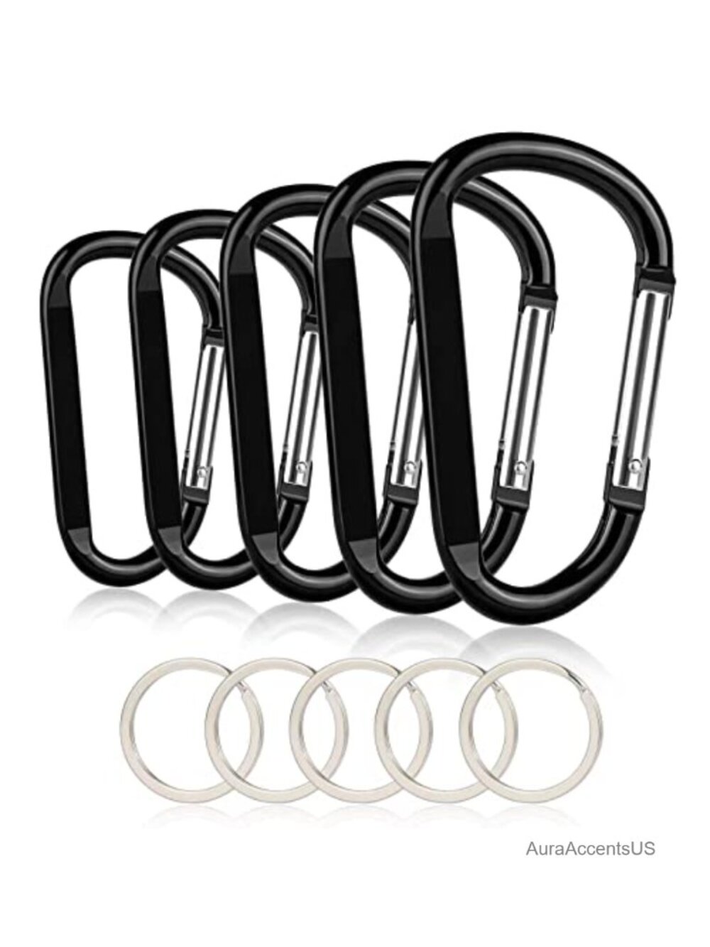 Extra Large Aluminum Carabiner Keychain Hook 4 Inch 55lb Spring Snap Clip